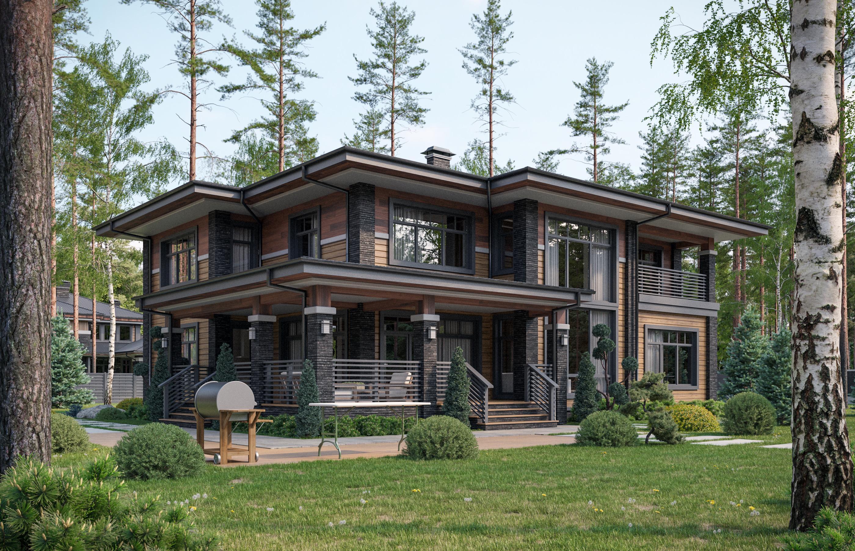 Проект дома Тироль в элитном КП Emerald Village на Новой Риге