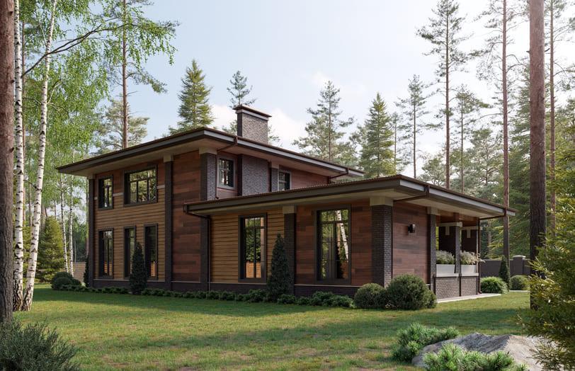 Проект дома Бернау в элитном КП Emerald Village на Новой Риге