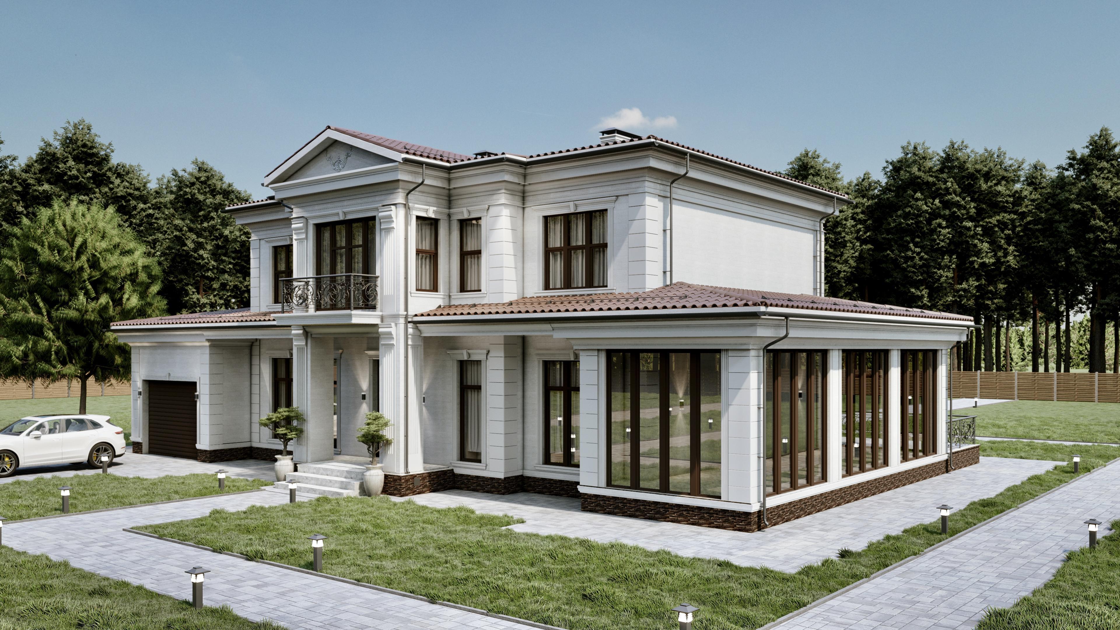 Проект дома Англия в элитном КП Emerald Village на Новой Риге
