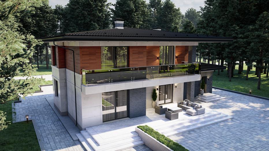 Проект дома Райт в элитном КП Emerald Village на Новорижском шоссе