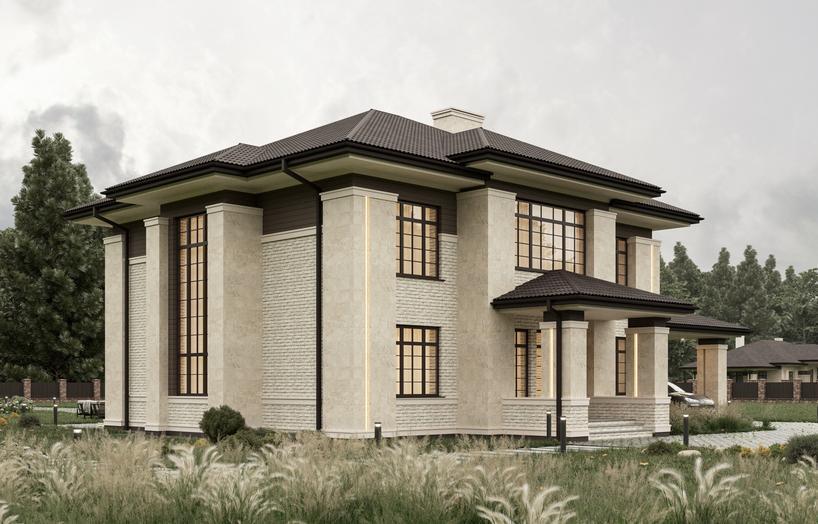 Проект дома Винклерн в элитном КП Emerald Village на Новой Риге