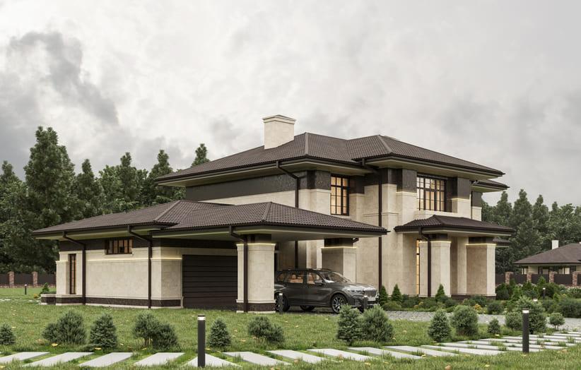 Проект дома Гюнцбург в элитном КП Emerald Village на Новой Риге