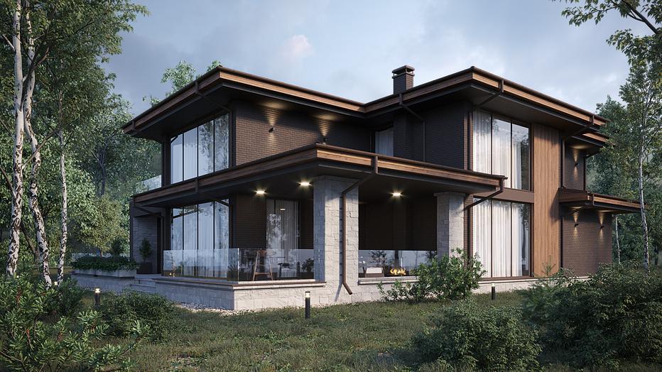 Проект дома Гессен в элитном КП Emerald Village на Новой Риге