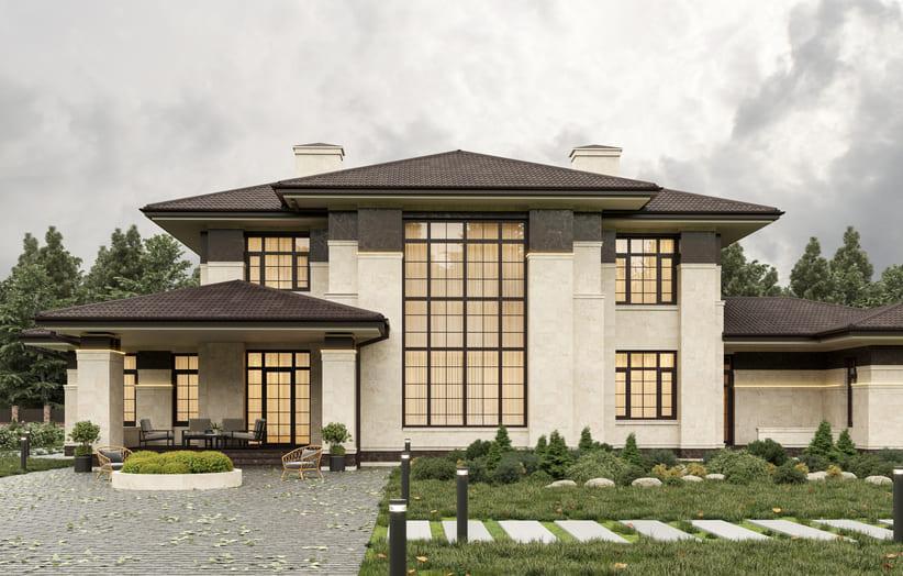 Проект дома Гюнцбург в элитном КП Emerald Village на Новорижском шоссе
