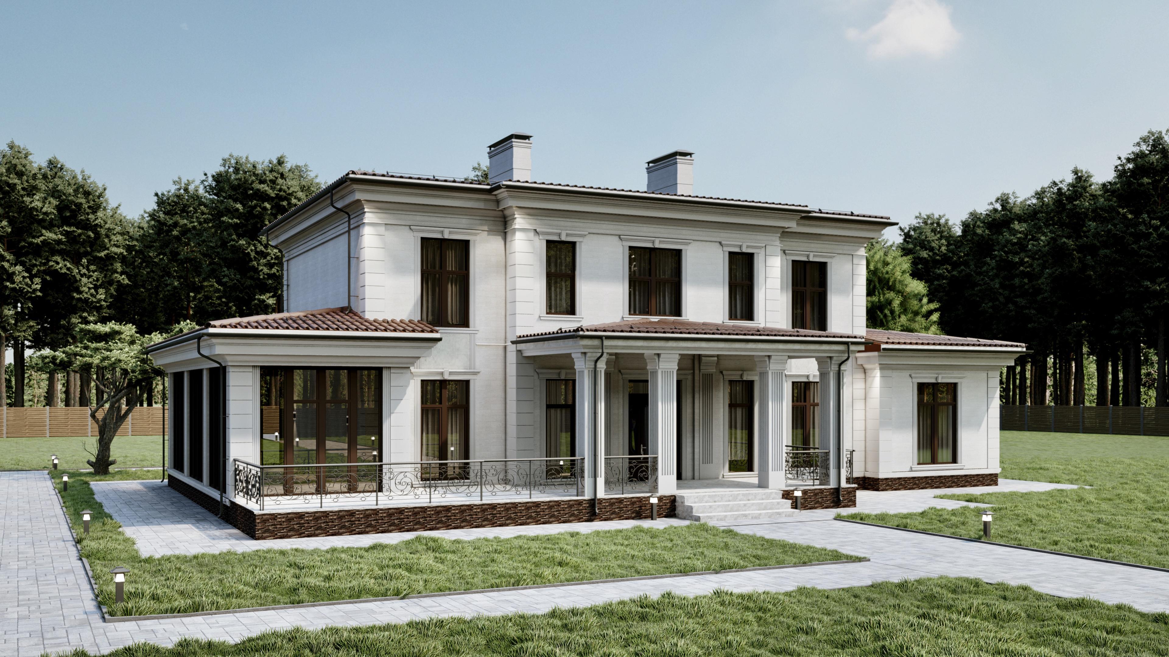 Проект дома Англия в элитном КП Emerald Village на Новорижском шоссе
