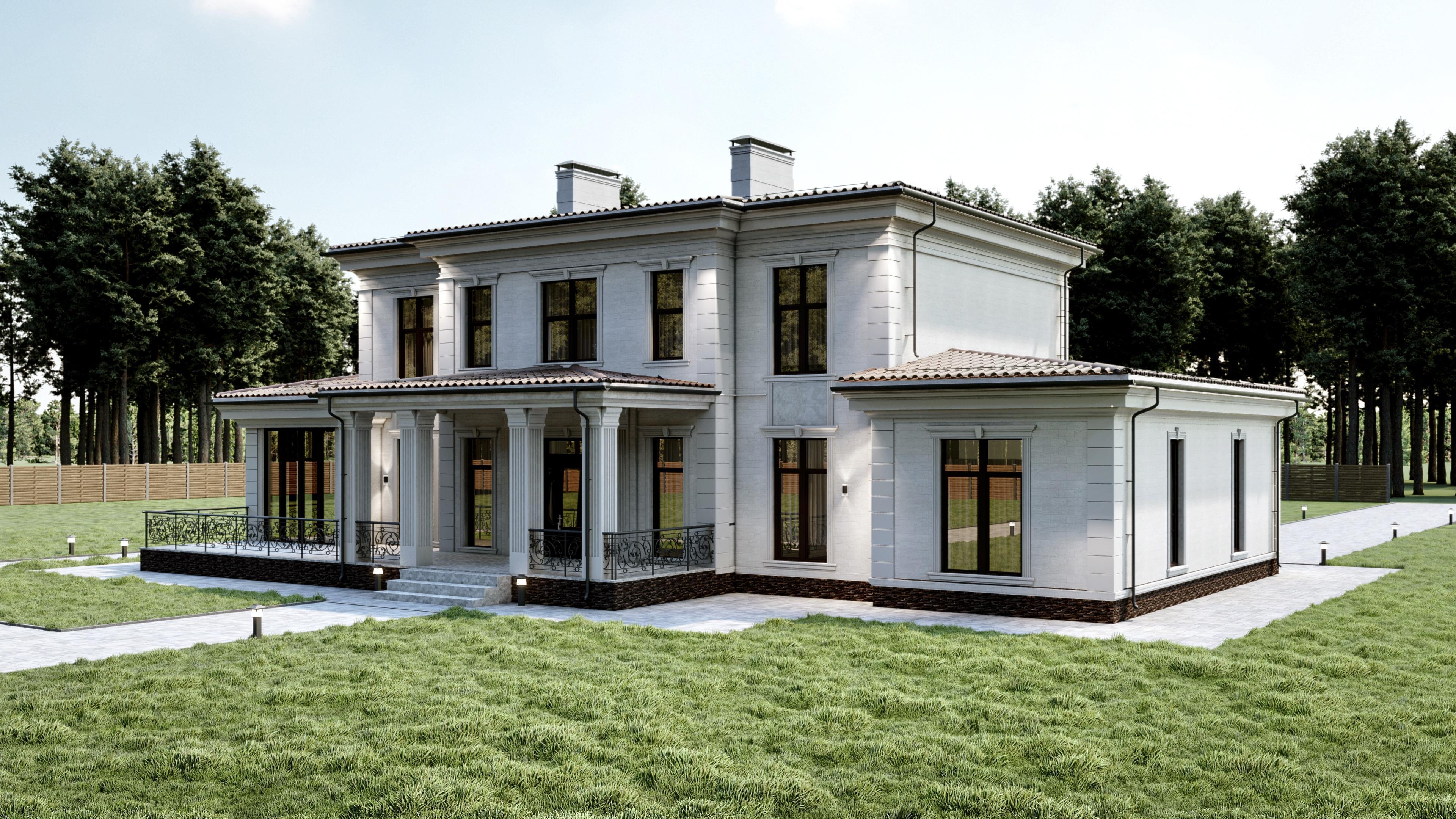 Проект дома Англия в элитном КП Emerald Village на Новорижском шоссе
