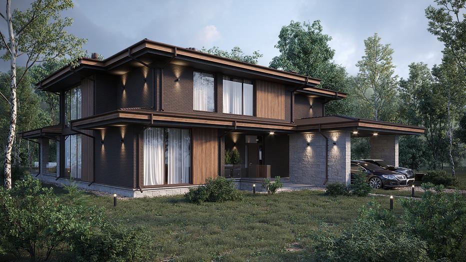 Проект дома Гессен в элитном КП Emerald Village на Новой Риге