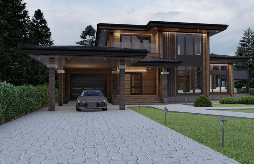 Проект дома Лаймен Баум в элитном КП Emerald Village на Новорижском шоссе