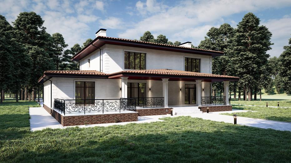Проект дома Шато в элитном КП Emerald Village на Новорижском шоссе