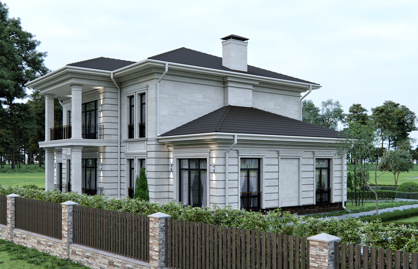 Проект дома Чарльз в элитном КП Emerald Village на Новой Риге