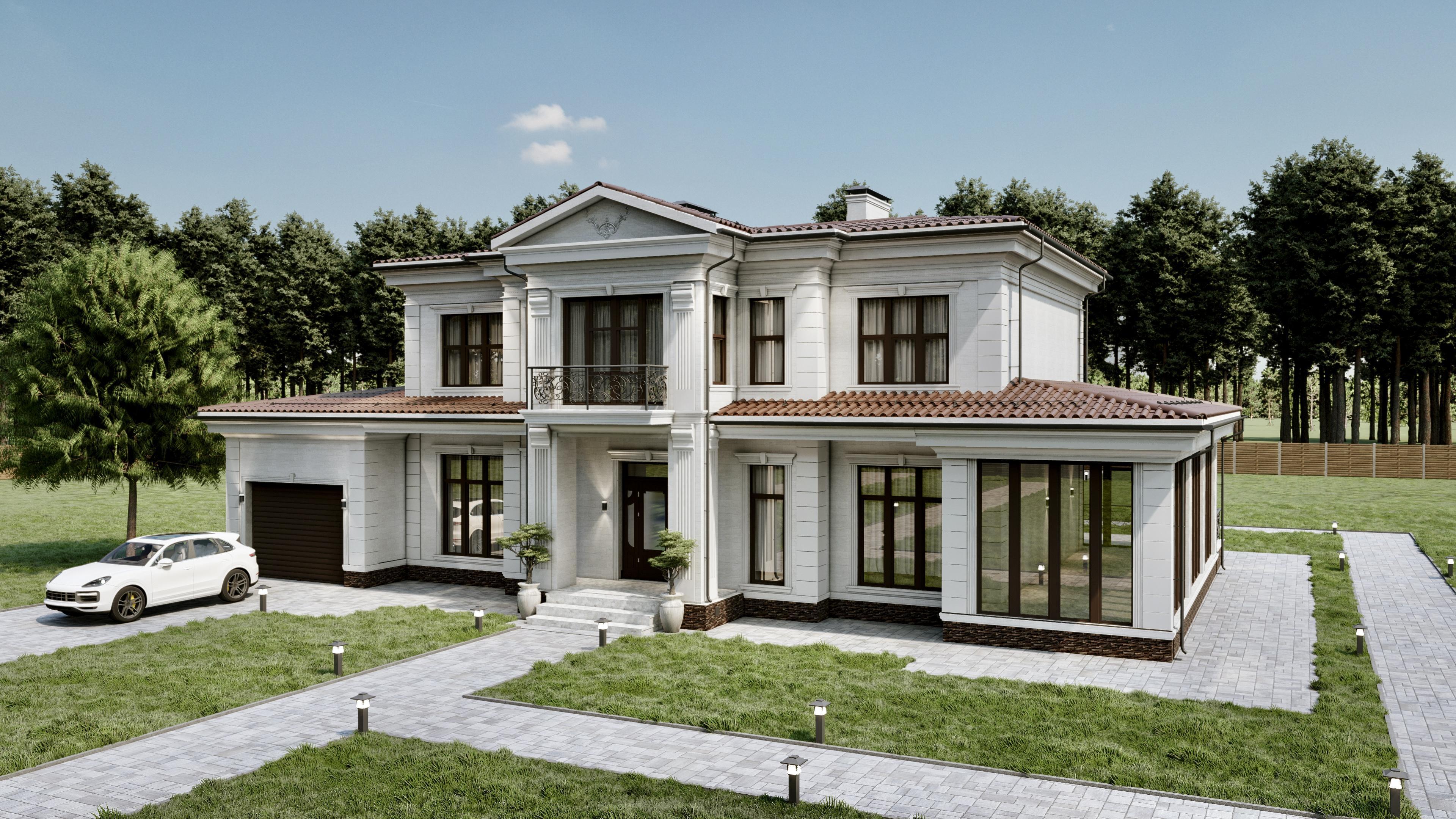 Проект дома Англия в элитном КП Emerald Village на Новой Риге