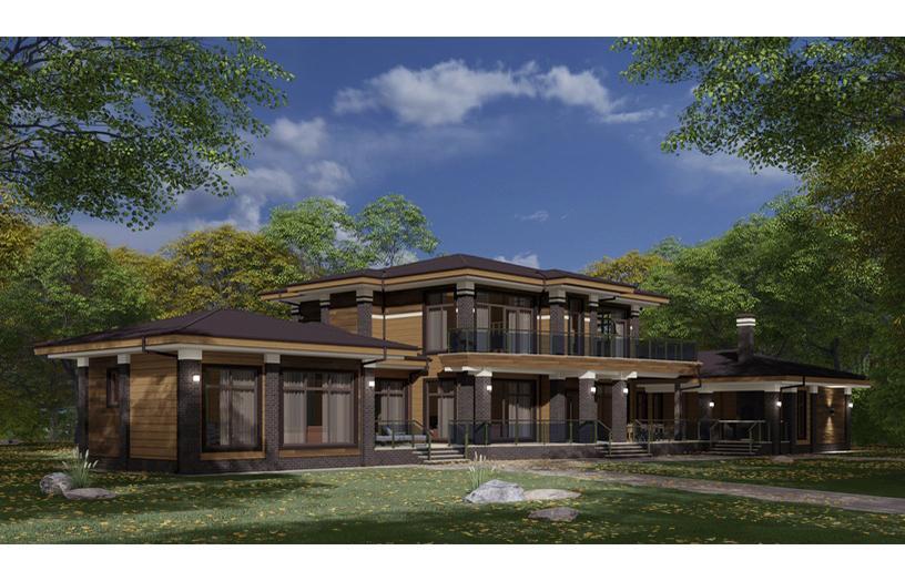 Проект дома Баден-Баден в элитном КП Emerald Village на Новой Риге