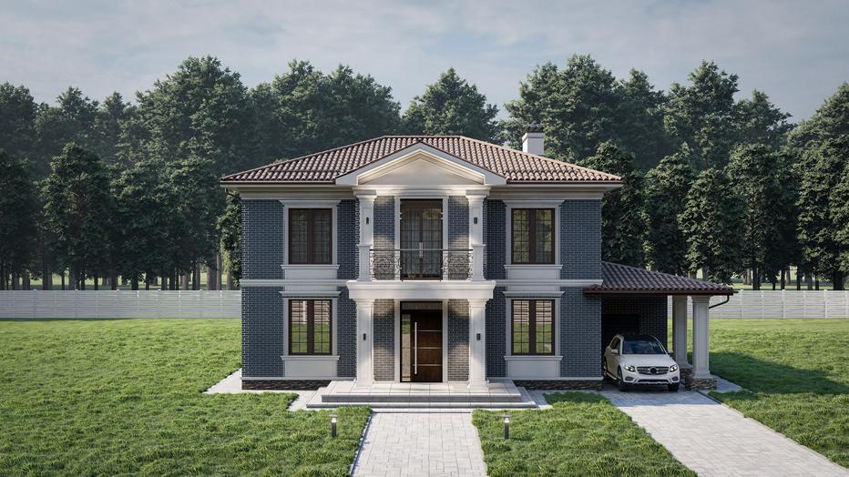 Проект дома Классик в элитном КП Emerald Village на Новой Риге