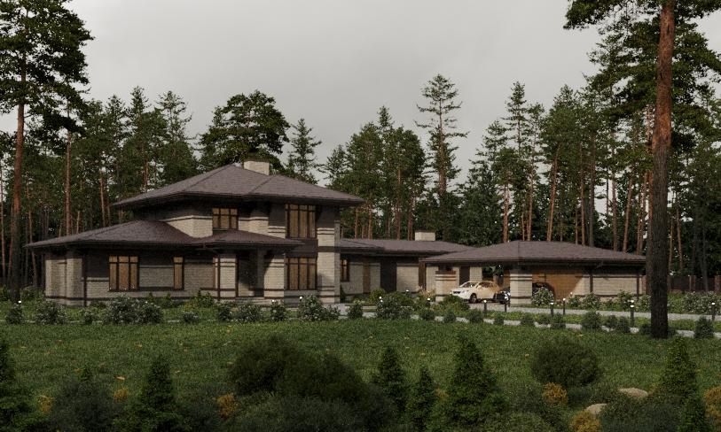 Проект дома Бломберг в элитном КП Emerald Village на Новой Риге