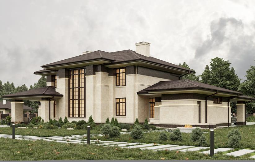 Проект дома Гюнцбург в элитном КП Emerald Village на Новорижском шоссе