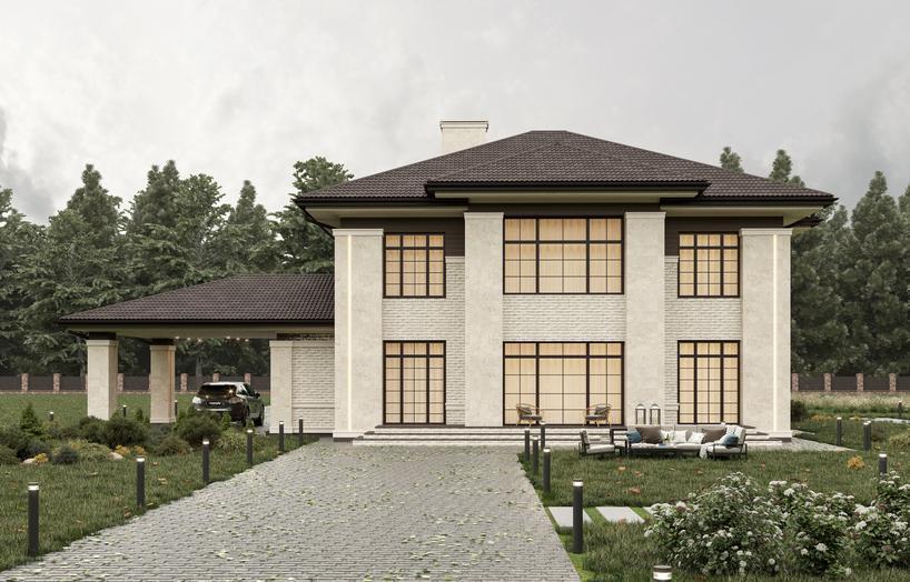 Проект дома Винклерн в элитном КП Emerald Village на Новой Риге