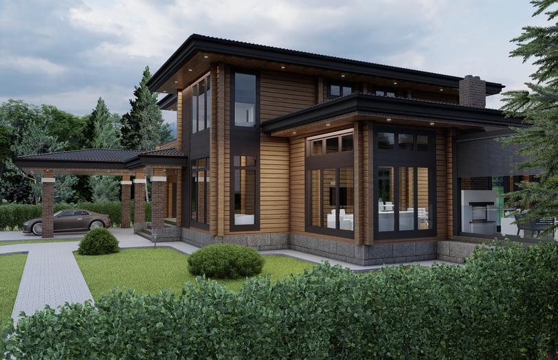 Проект дома Лаймен Баум в элитном КП Emerald Village на Новой Риге