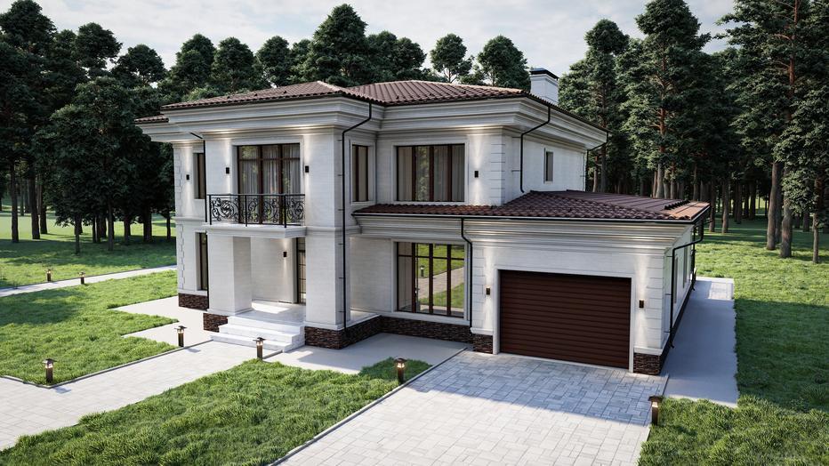 Проект дома Шато в элитном КП Emerald Village на Новорижском шоссе