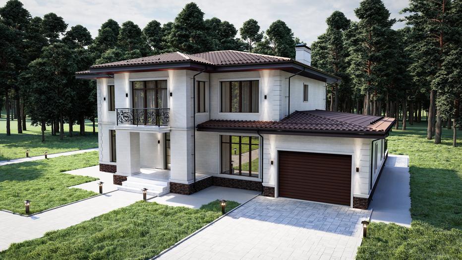 Проект дома Шато в элитном КП Emerald Village на Новорижском шоссе