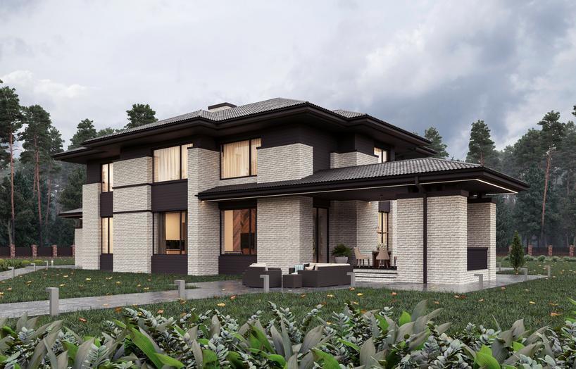 Проект дома Кёссен в элитном КП Emerald Village на Новой Риге