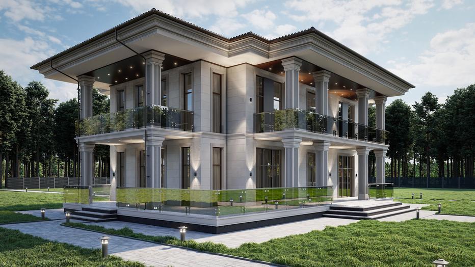 Проект дома Кристина в элитном КП Emerald Village на Новой Риге