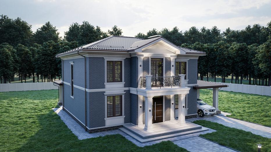 Проект дома Классик в элитном КП Emerald Village на Новой Риге