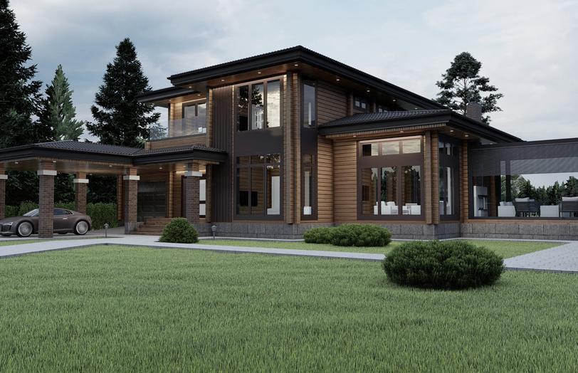 Проект дома Лаймен Баум в элитном КП Emerald Village на Новорижском шоссе
