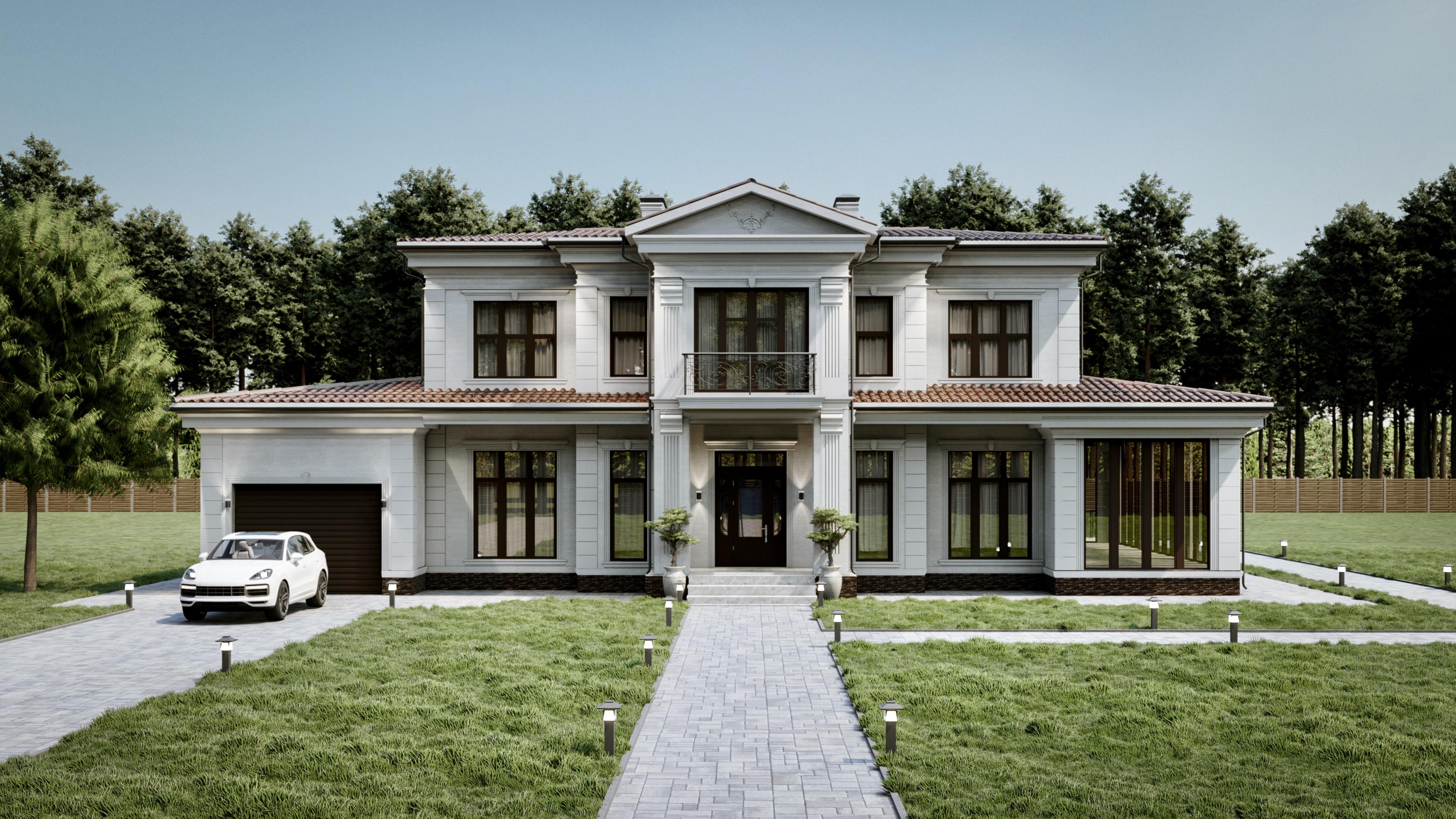 Проект дома Англия в элитном КП Emerald Village на Новой Риге